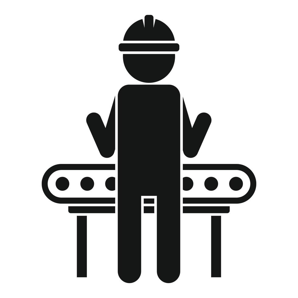 Manager assembly line icon, simple style vector