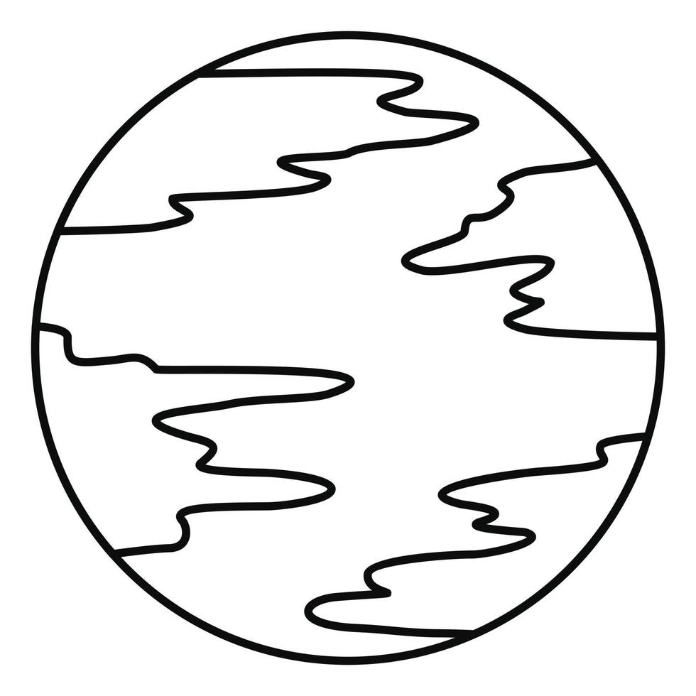 Mercury planet icon, outline style vector