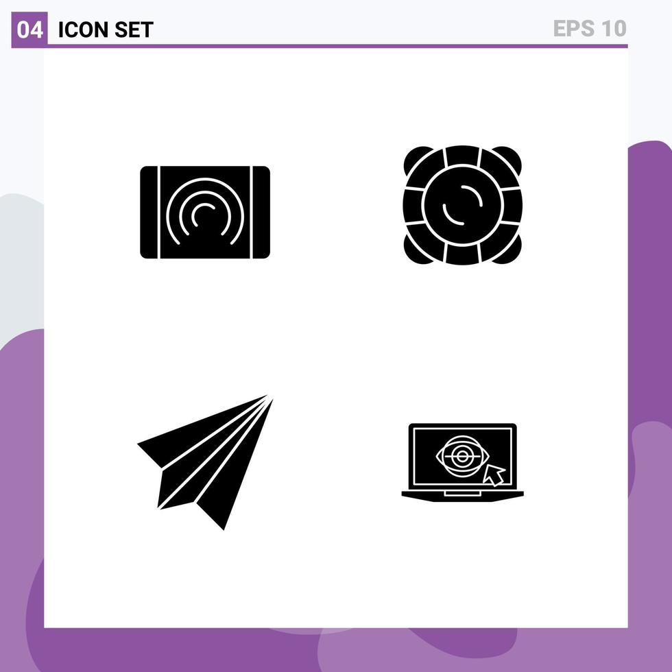 User Interface Pack of 4 Basic Solid Glyphs of interaction contact interface support receive Editable Vector Design Elements