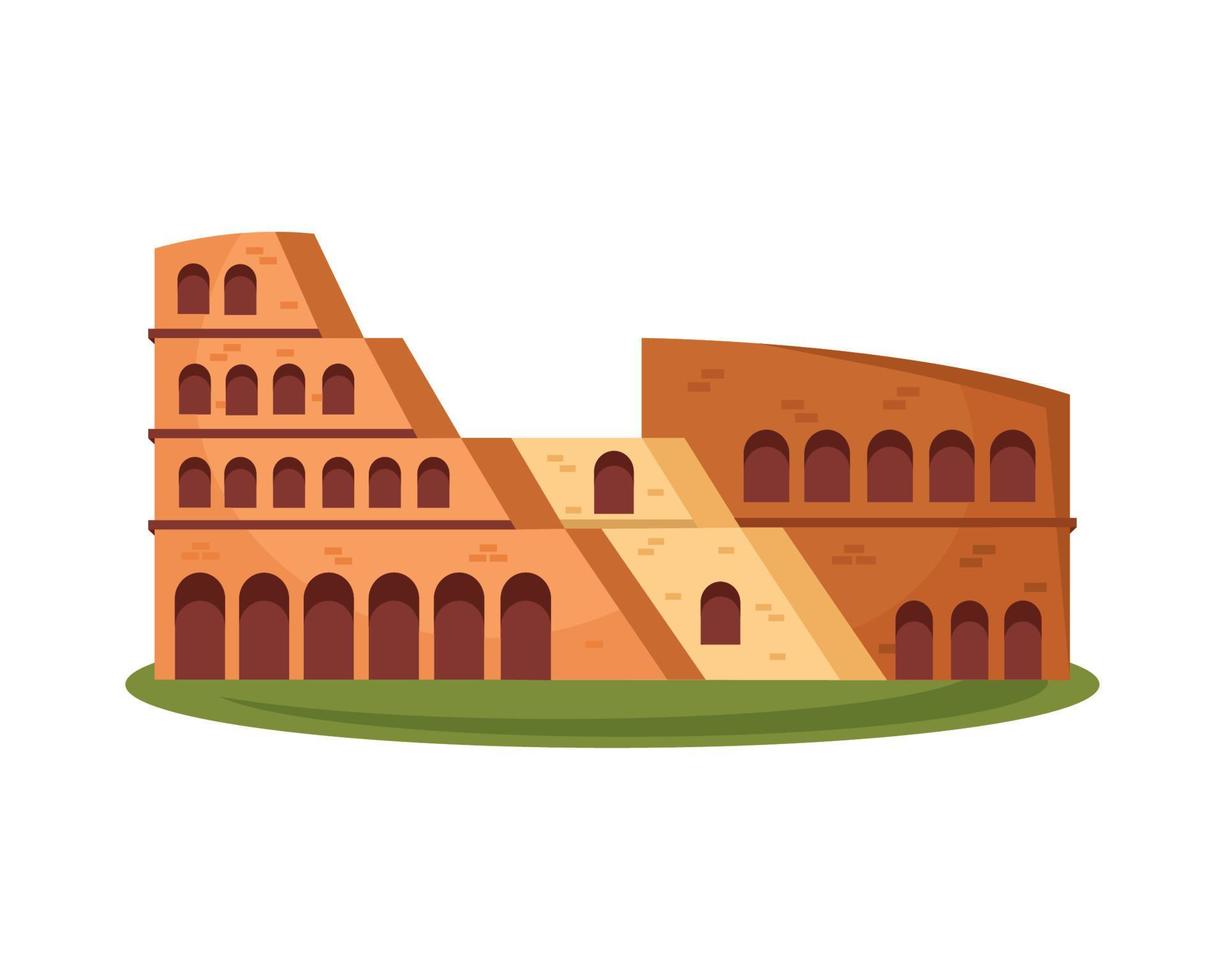 Roman Coliseum famous landmark vector