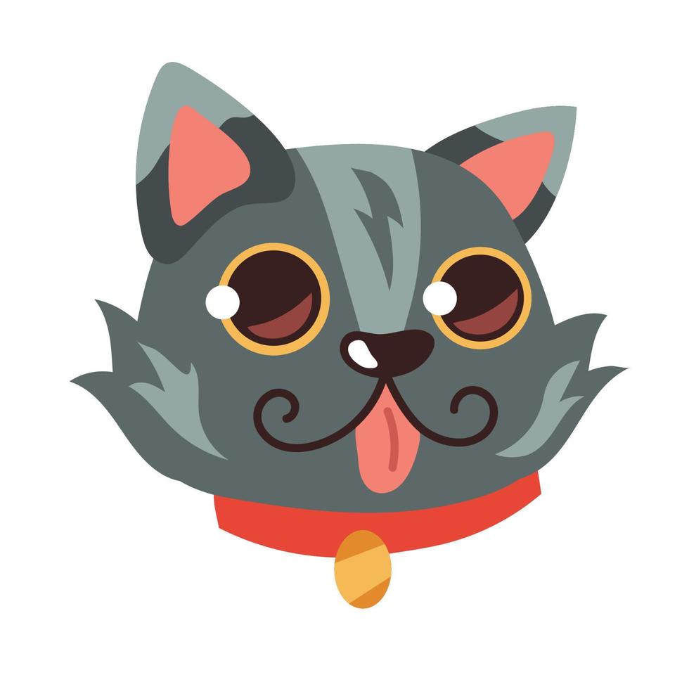 cabeza de gato gris vector