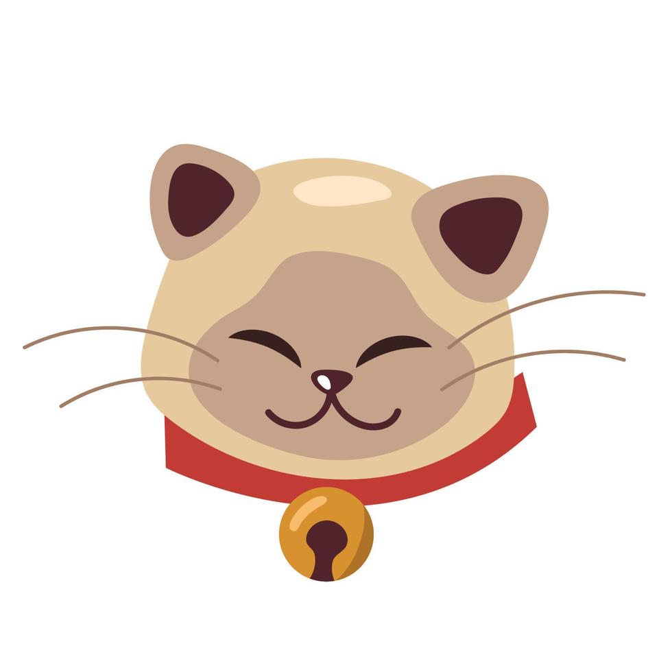 head cat beige vector