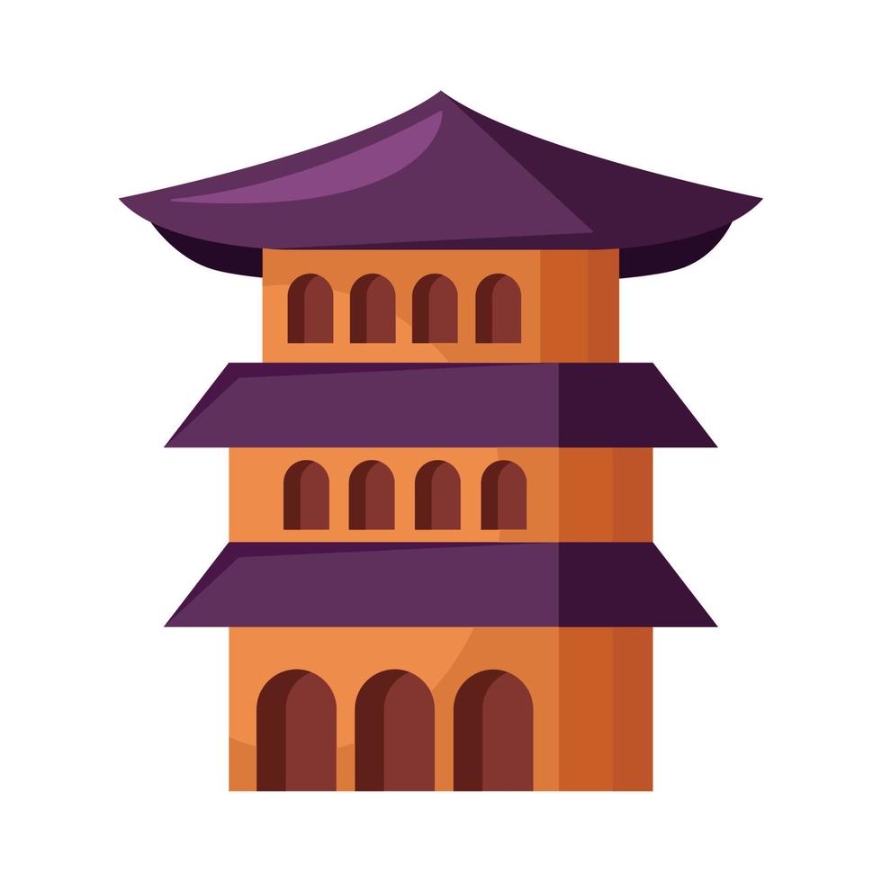 asian pagoda famous landmark vector