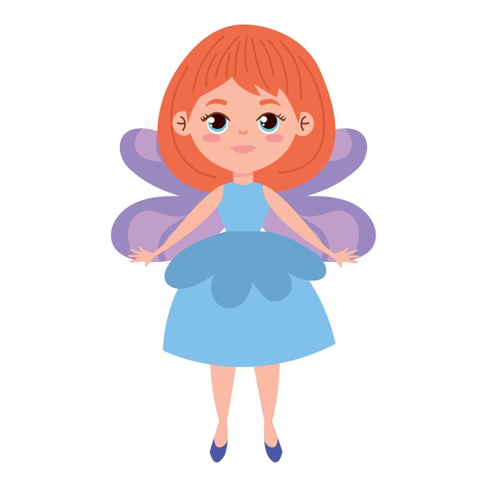 cute redhead fairy flying vector