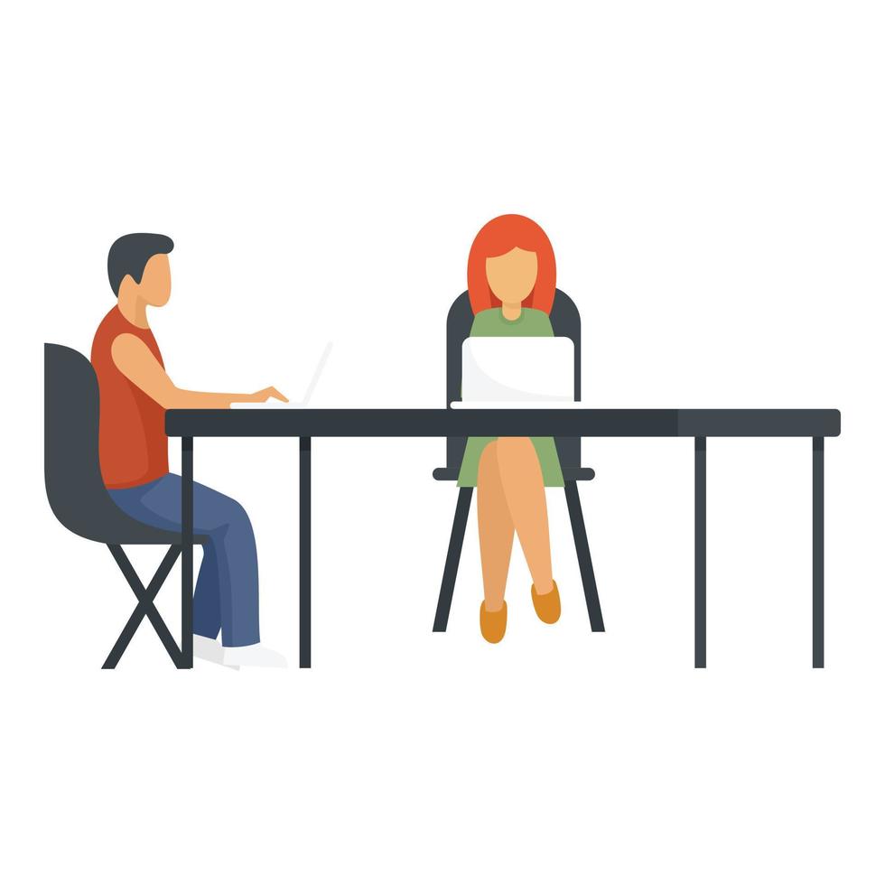 Office coworking icon, flat style vector