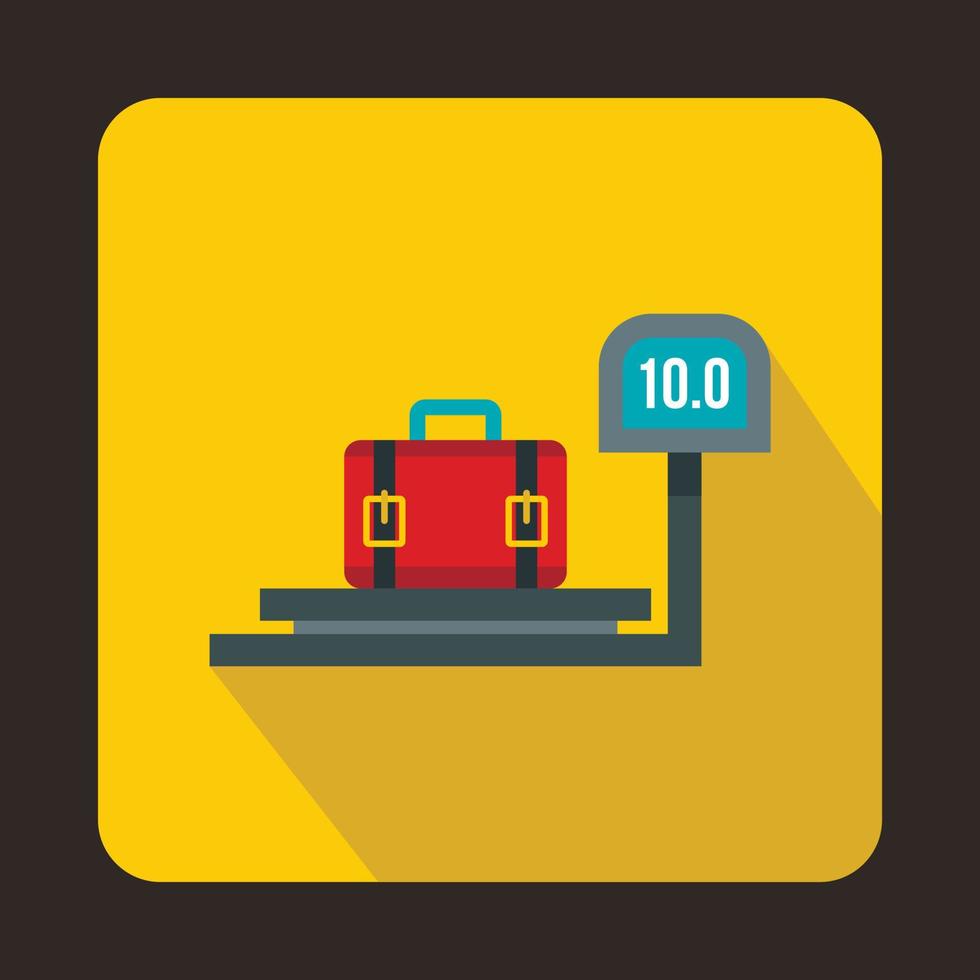 Luggage weighing icon, flat style vector