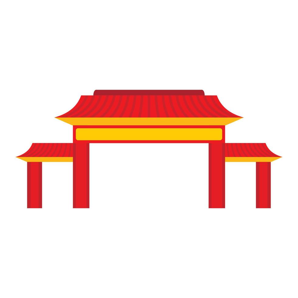 icono de pagoda, estilo plano vector
