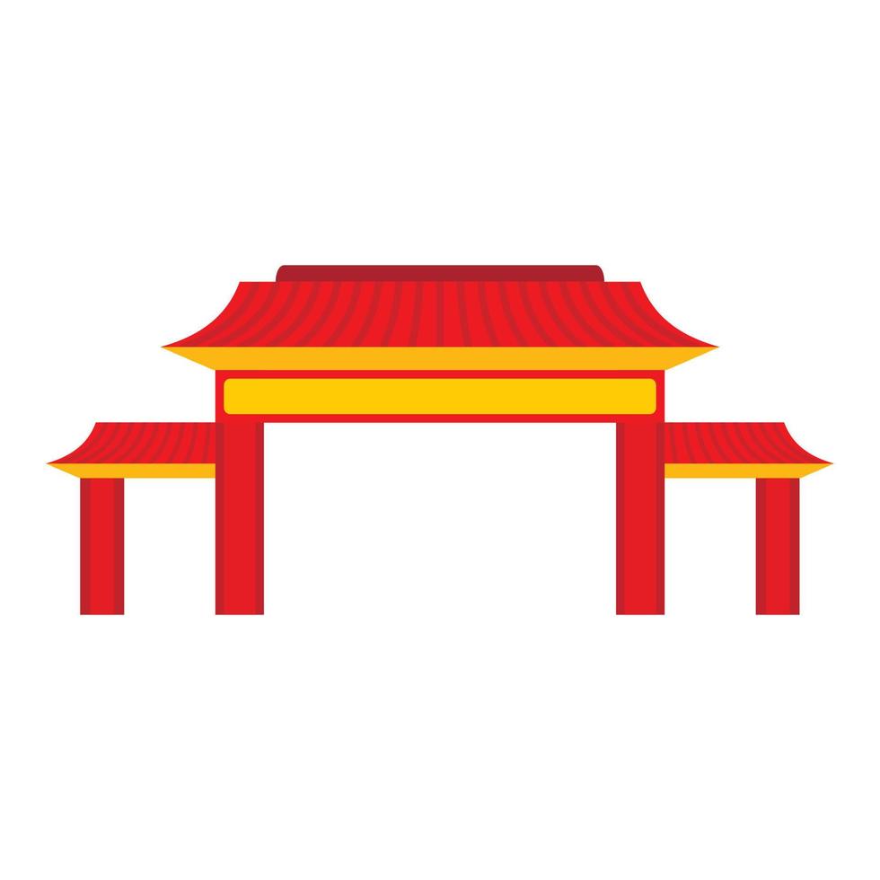 Pagoda icon, flat style vector
