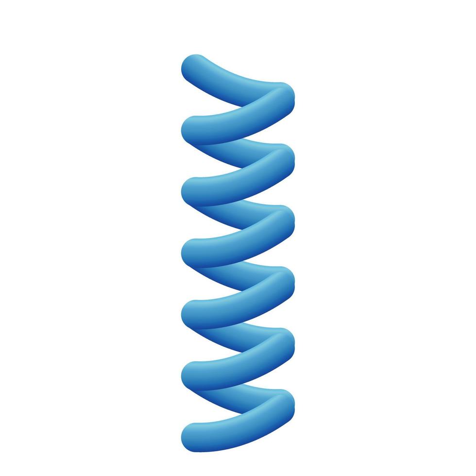 Blue coil cable icon, cartoon style vector