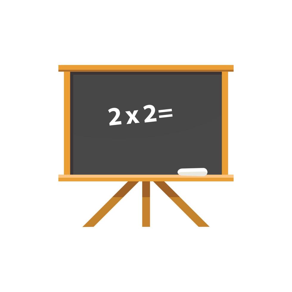 Chalk board on tripod icon, cartoon style vector