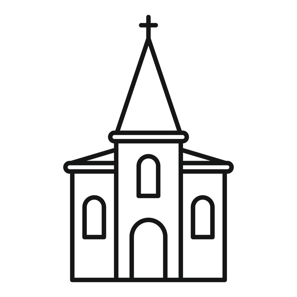 icono de la iglesia cristiana, estilo de contorno vector