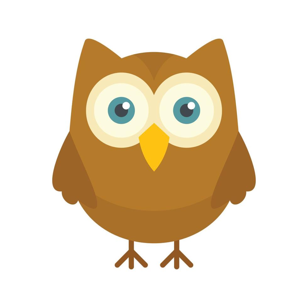 Night owl icon, flat style vector
