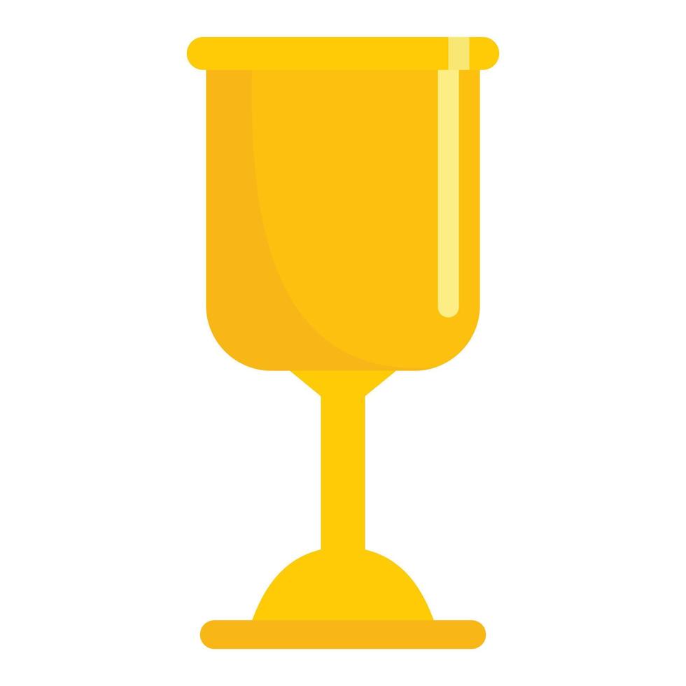 Gold soccer cup icon, flat style vector