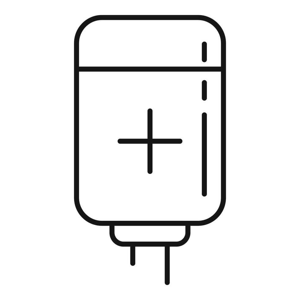 Medical blood package icon, outline style vector