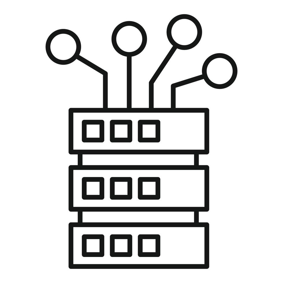 Server equipment icon, outline style vector