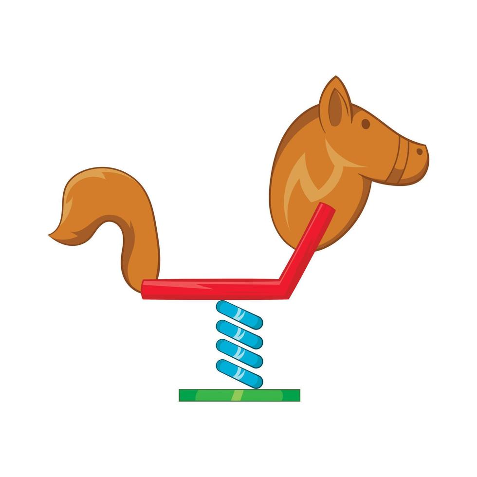 Horse swing icon, cartoon style vector