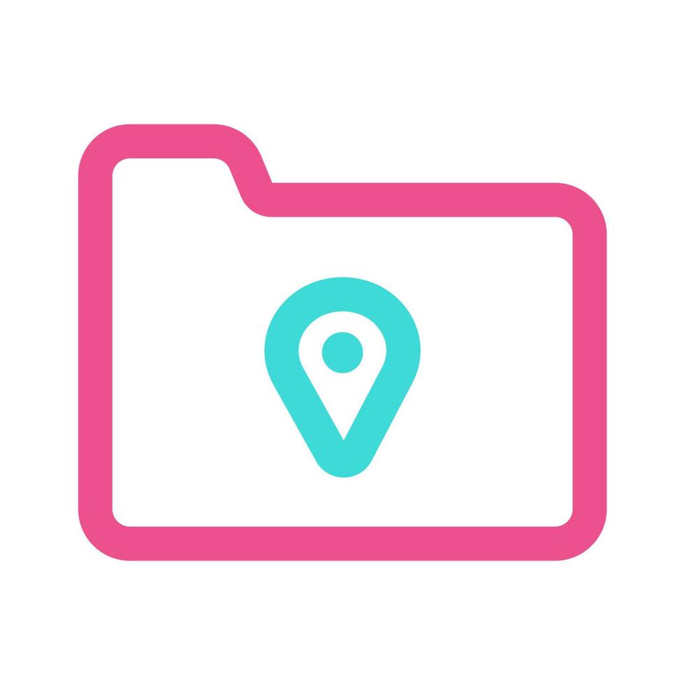 Pin Location Folder Icon Two Tone vector