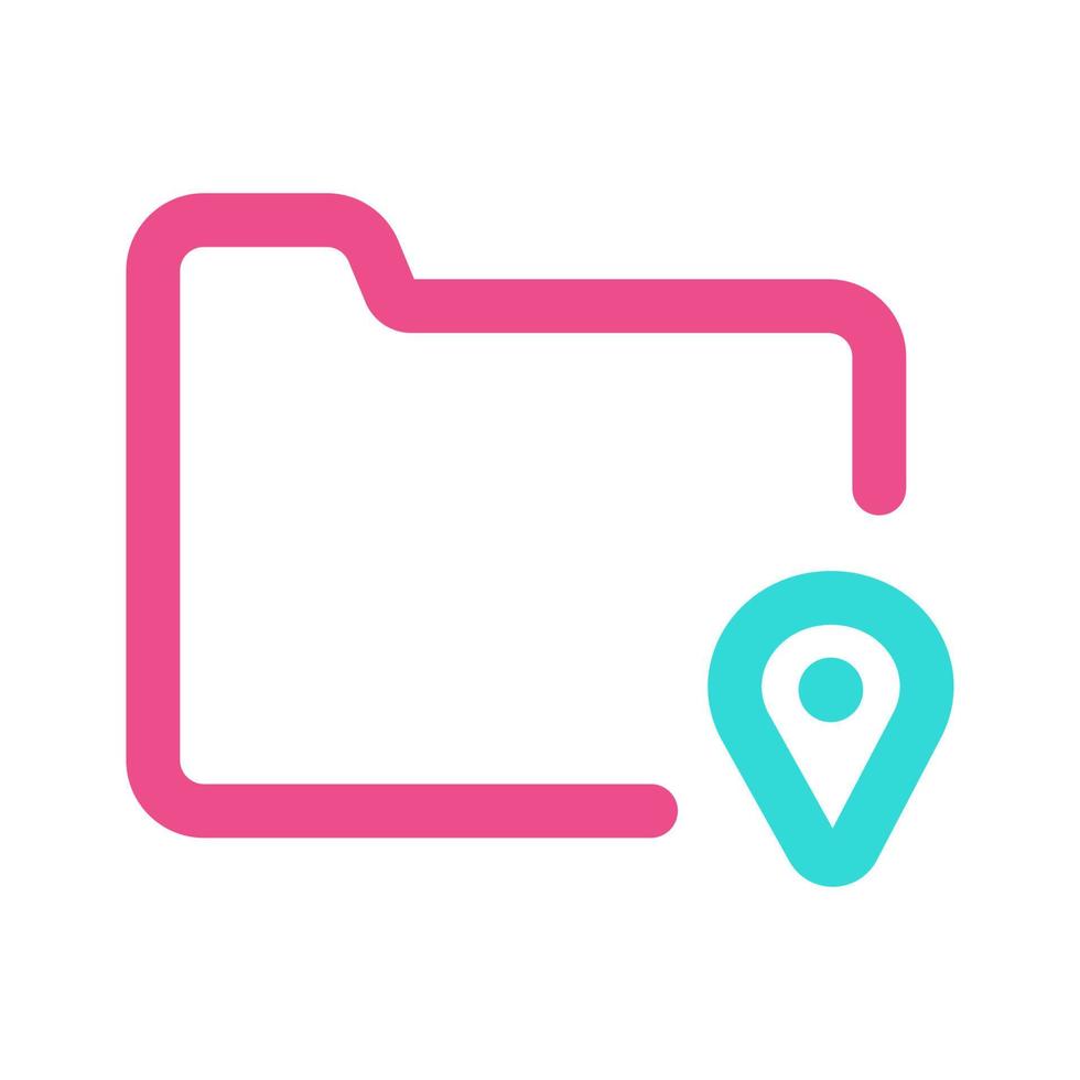 Pin Location Folder Icon Two Tone vector