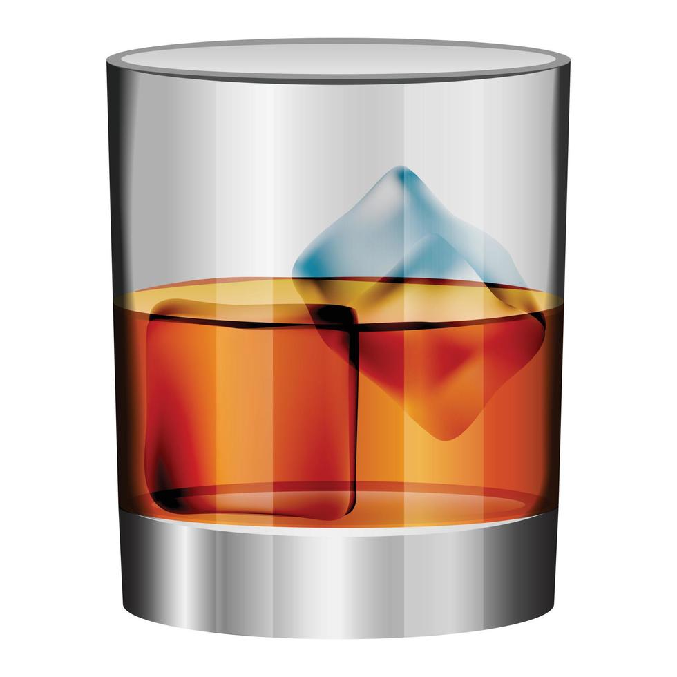 Whiskey glass mockup, realistic style vector