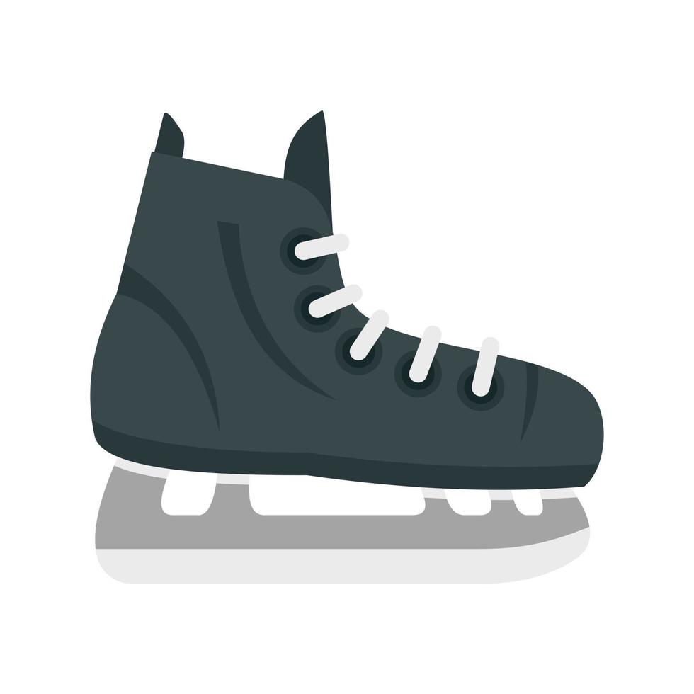 icono de patín de hielo de hockey, estilo plano vector