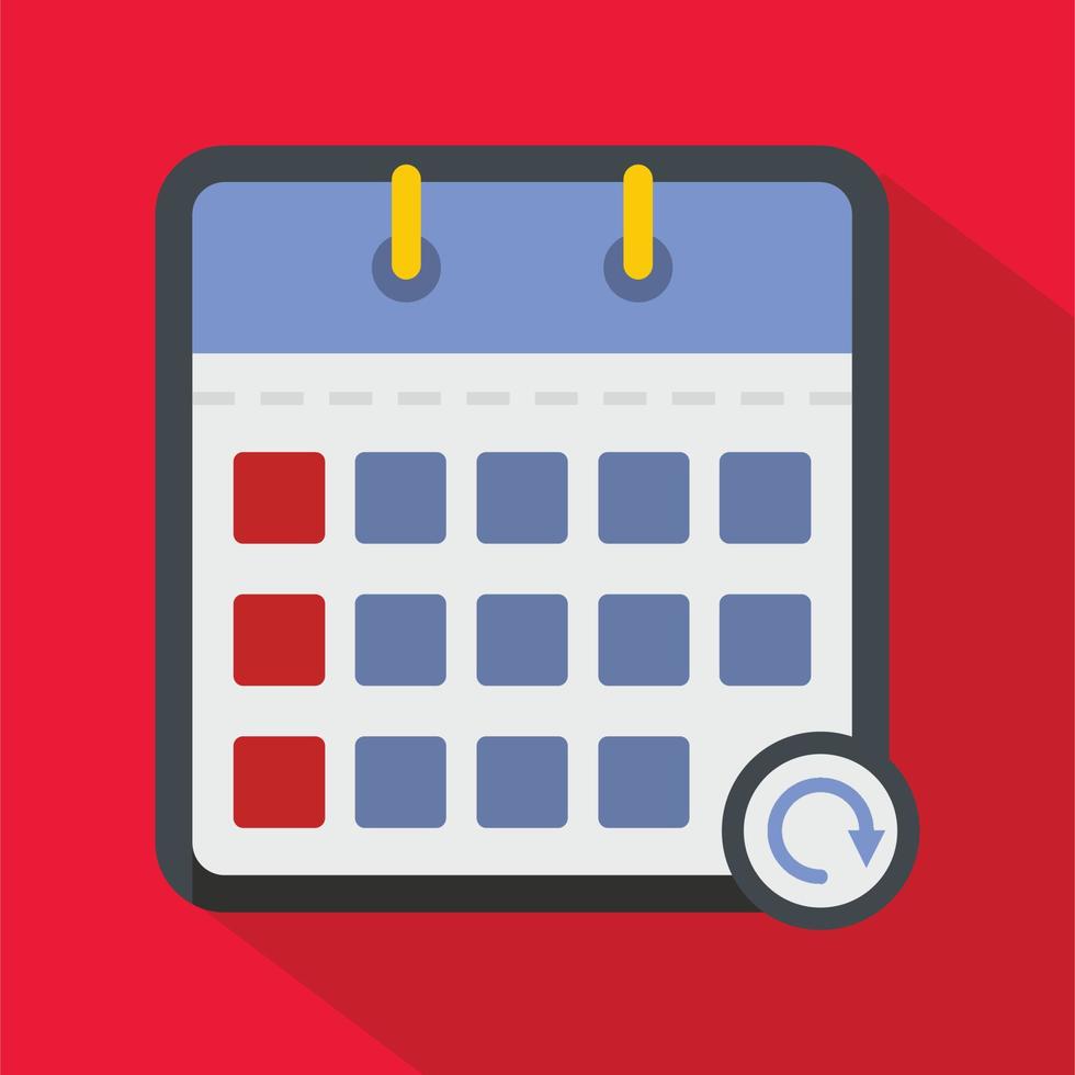 Calendar mobile icon, flat style vector
