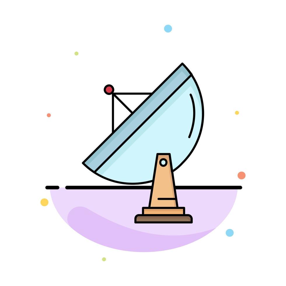 satellite antenna radar space dish Flat Color Icon Vector