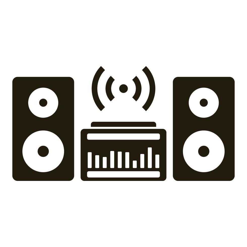 Sound system icon, simple style vector