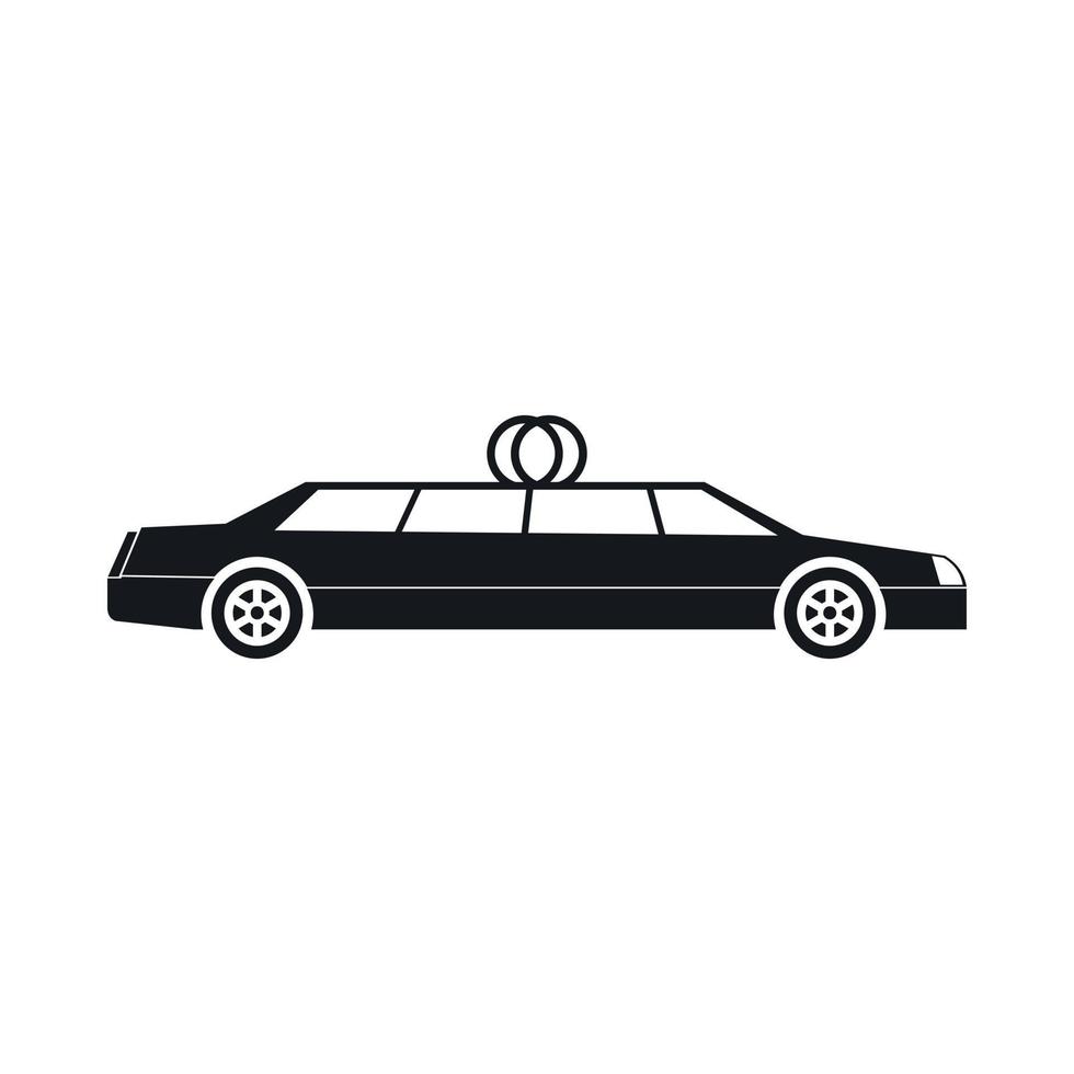 icono de decoración de coche de boda, estilo simple vector