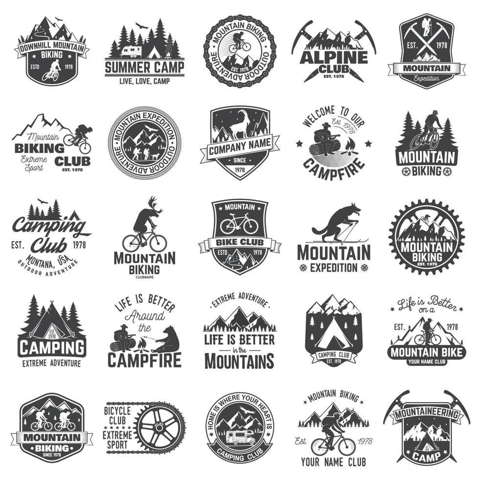 Set of extreme adventure badges. Concept for shirt or logo, print, stamp or tee. vector