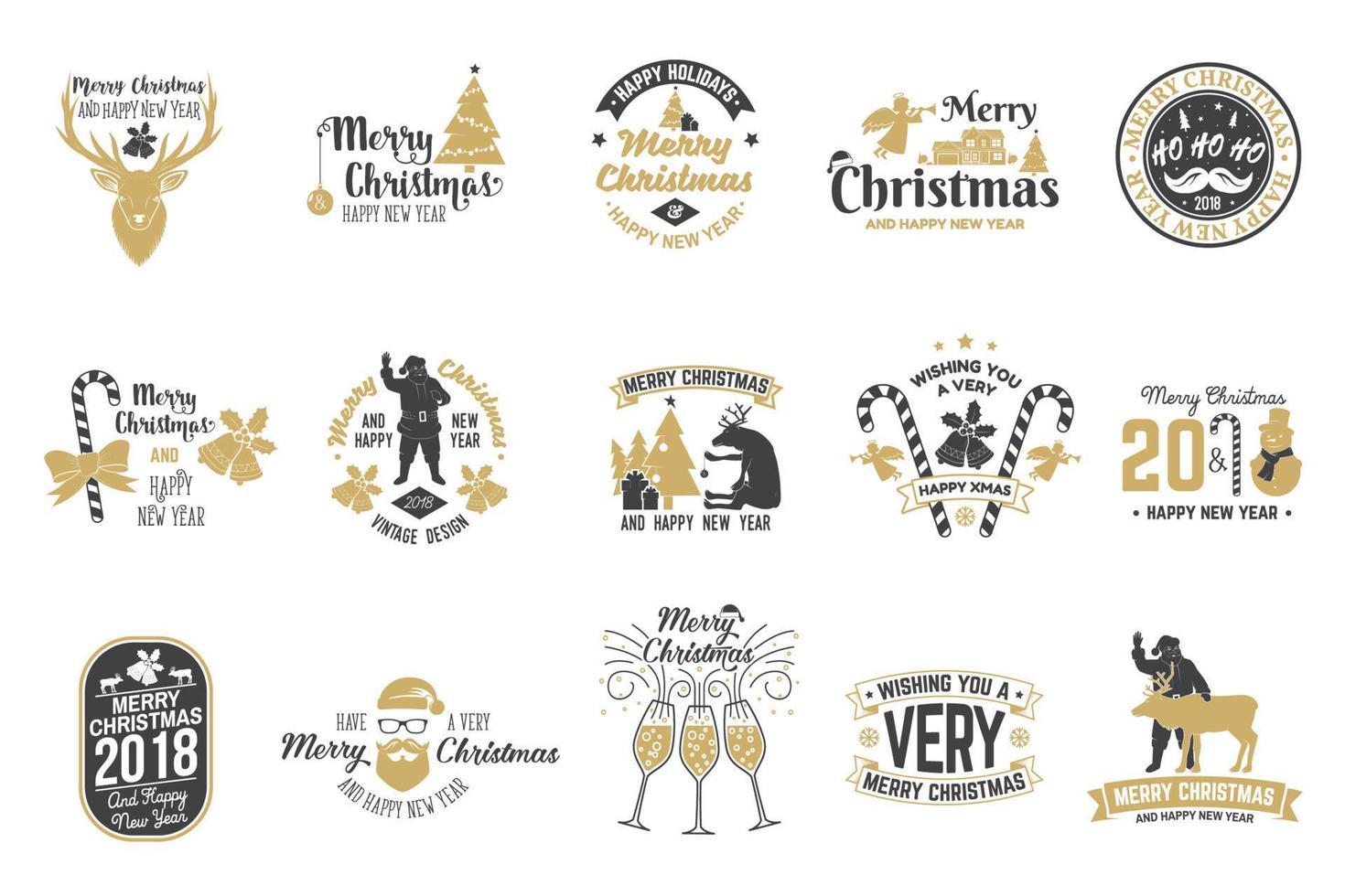Merry Christmas and Happy New Year 2018 template vector
