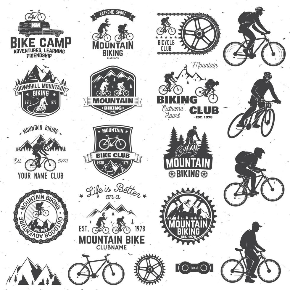 Mountain biking collection. Vector illustration.