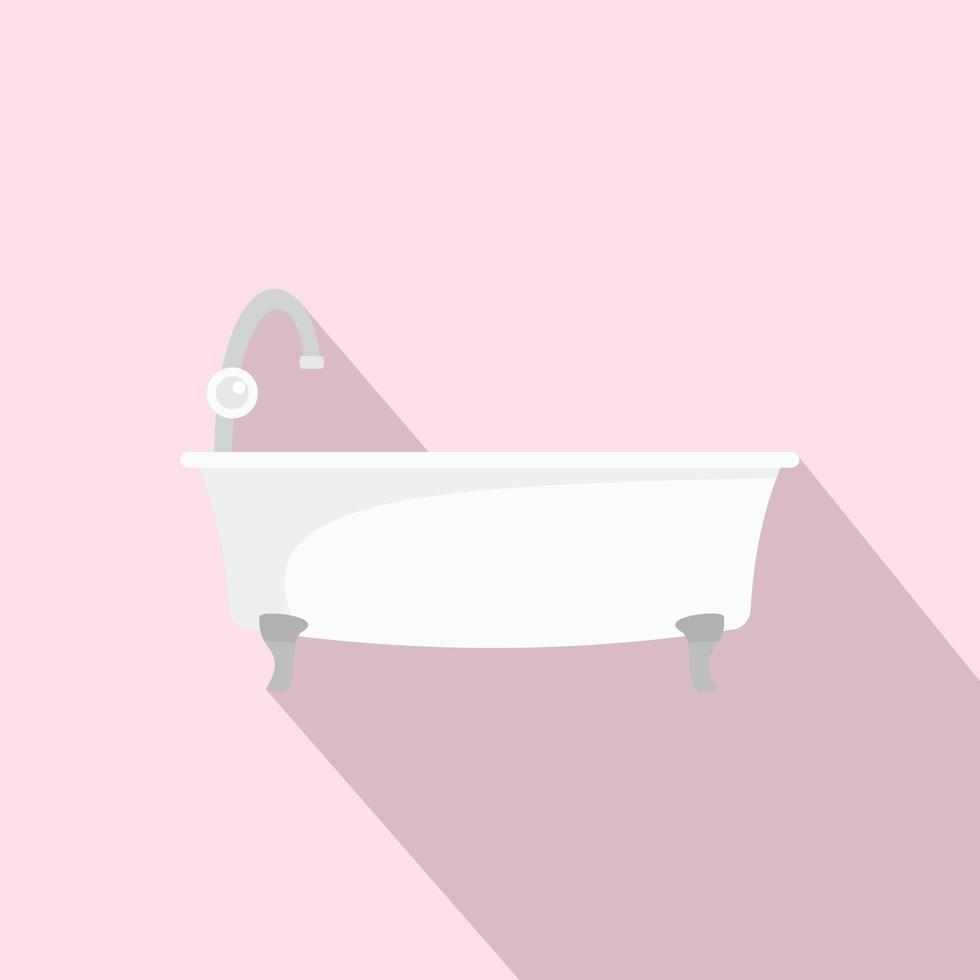 Bathtube icon, flat style vector