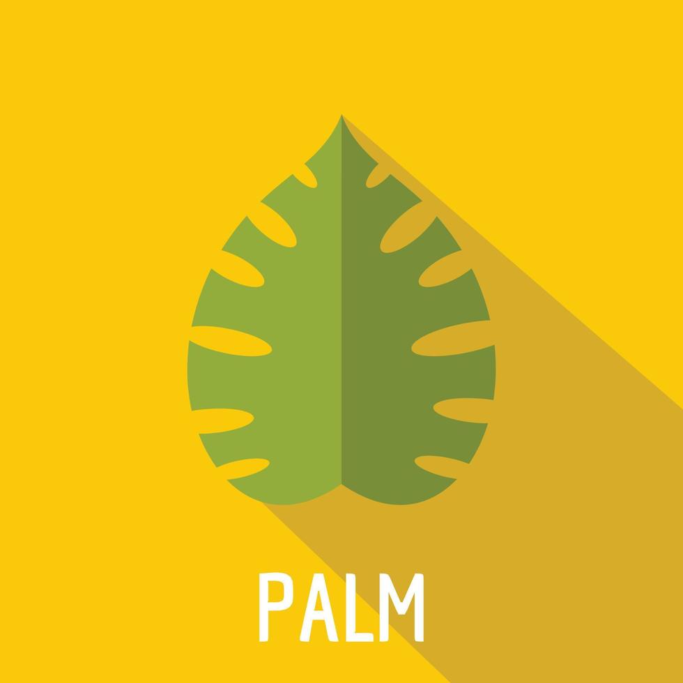 icono de hoja de palma, estilo plano vector