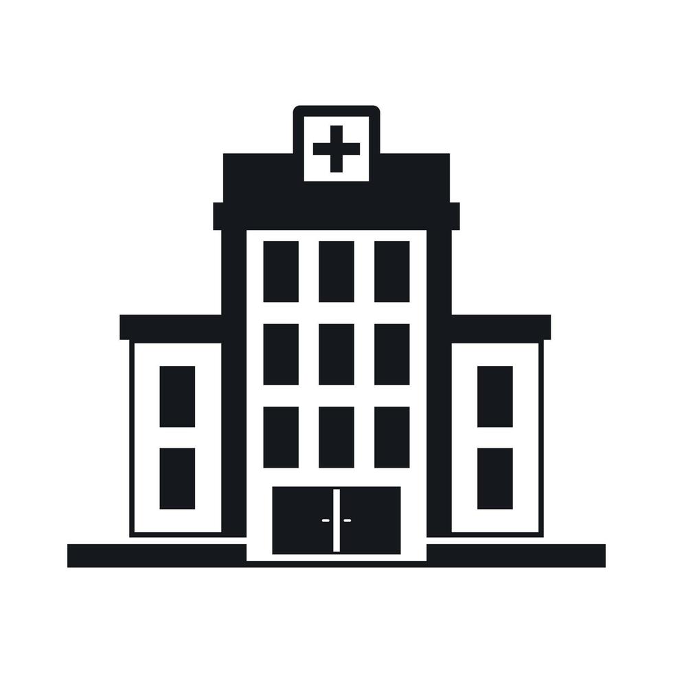 icono de hospital, estilo simple vector