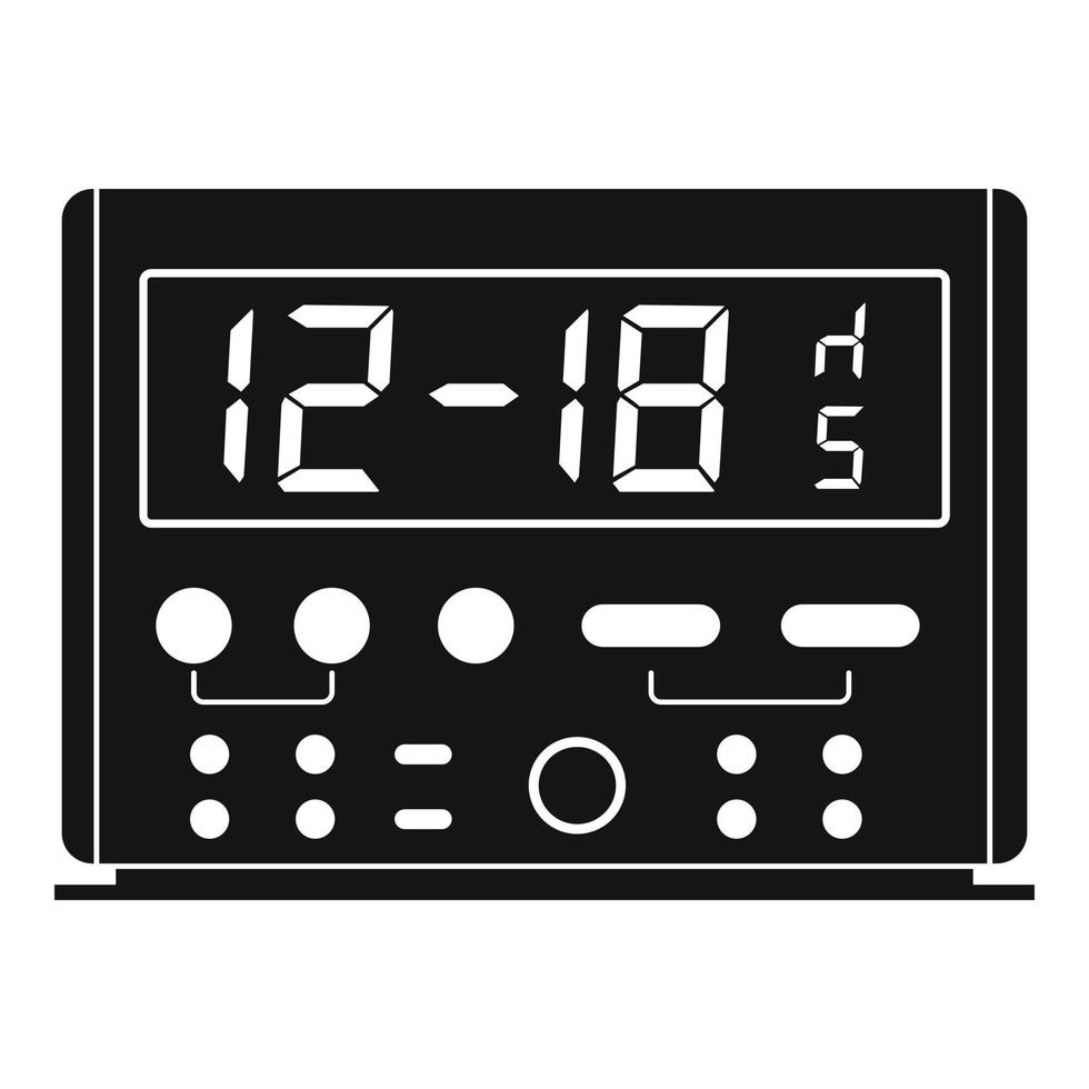 Digital clock icon, simple style vector