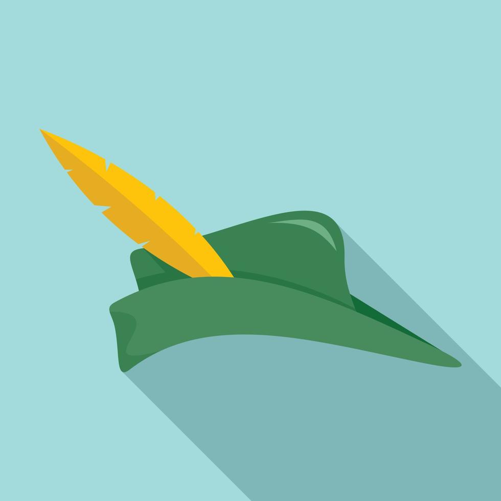 Arch hunter hat icon, flat style vector