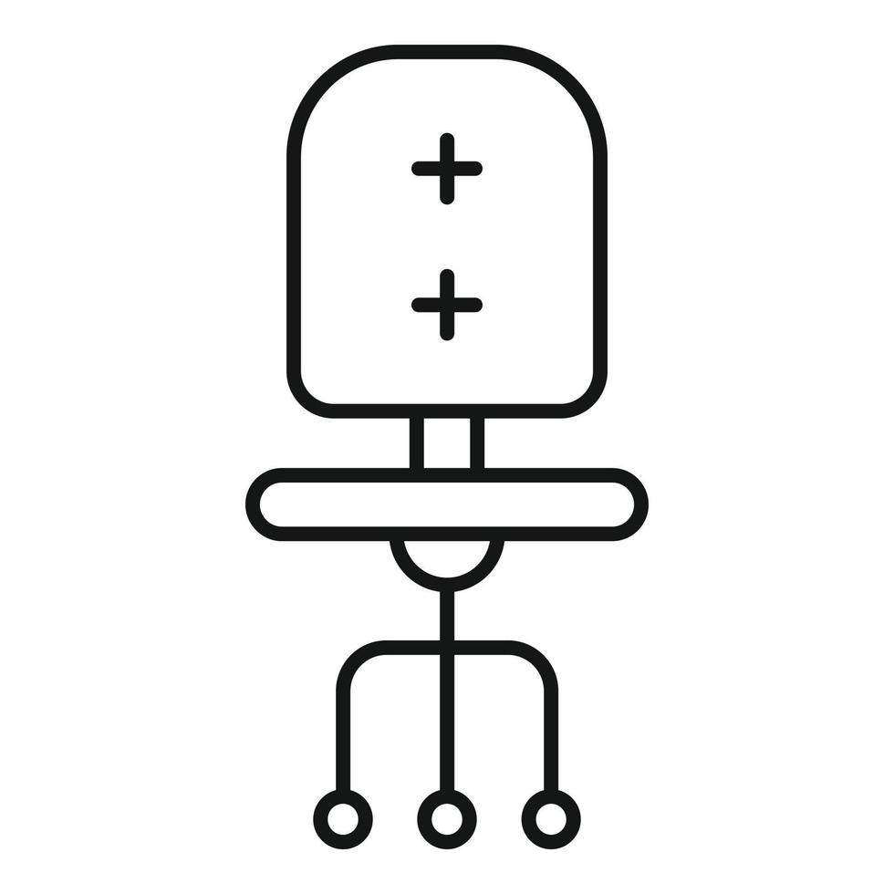 icono de silla de computadora, estilo de contorno vector