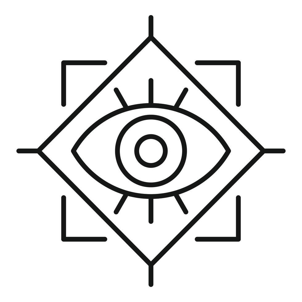 Spiritual eye icon, outline style vector