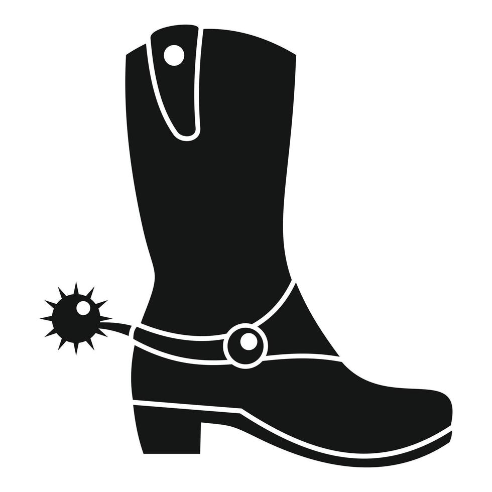 Cowboy boot icon, simple style vector