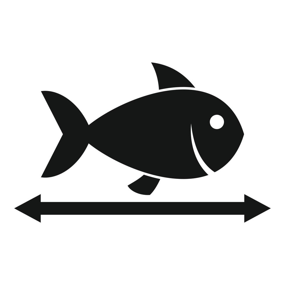 Lenght river fish icon, simple style vector