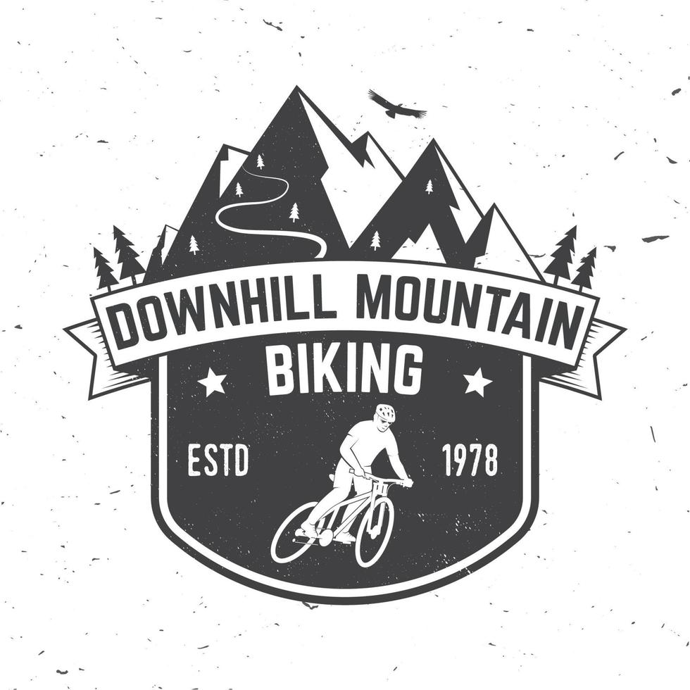 Downhill mountain biking. Vector illustration.