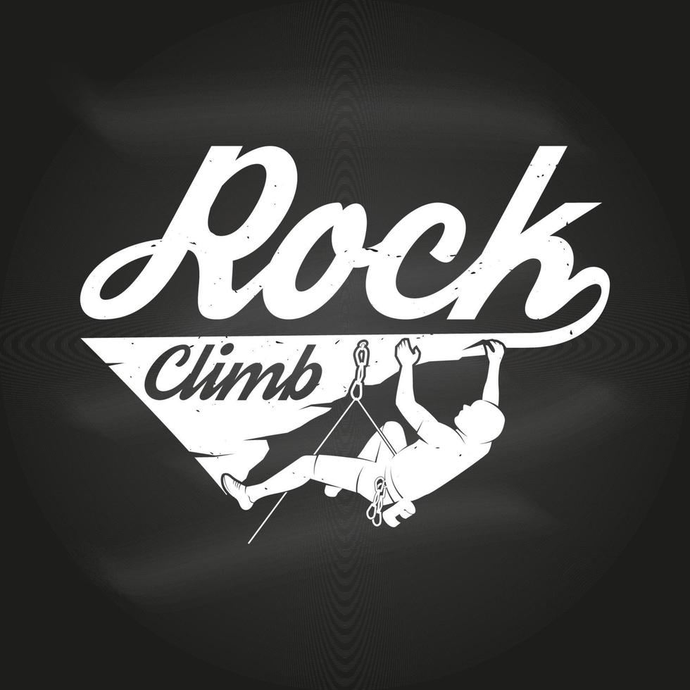 Vintage typography design with climber on the mountains. vector