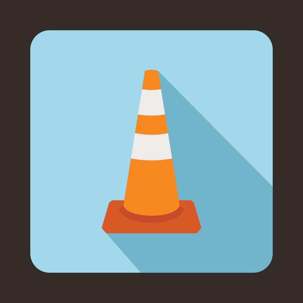 Traffic cone icon, flat style vector