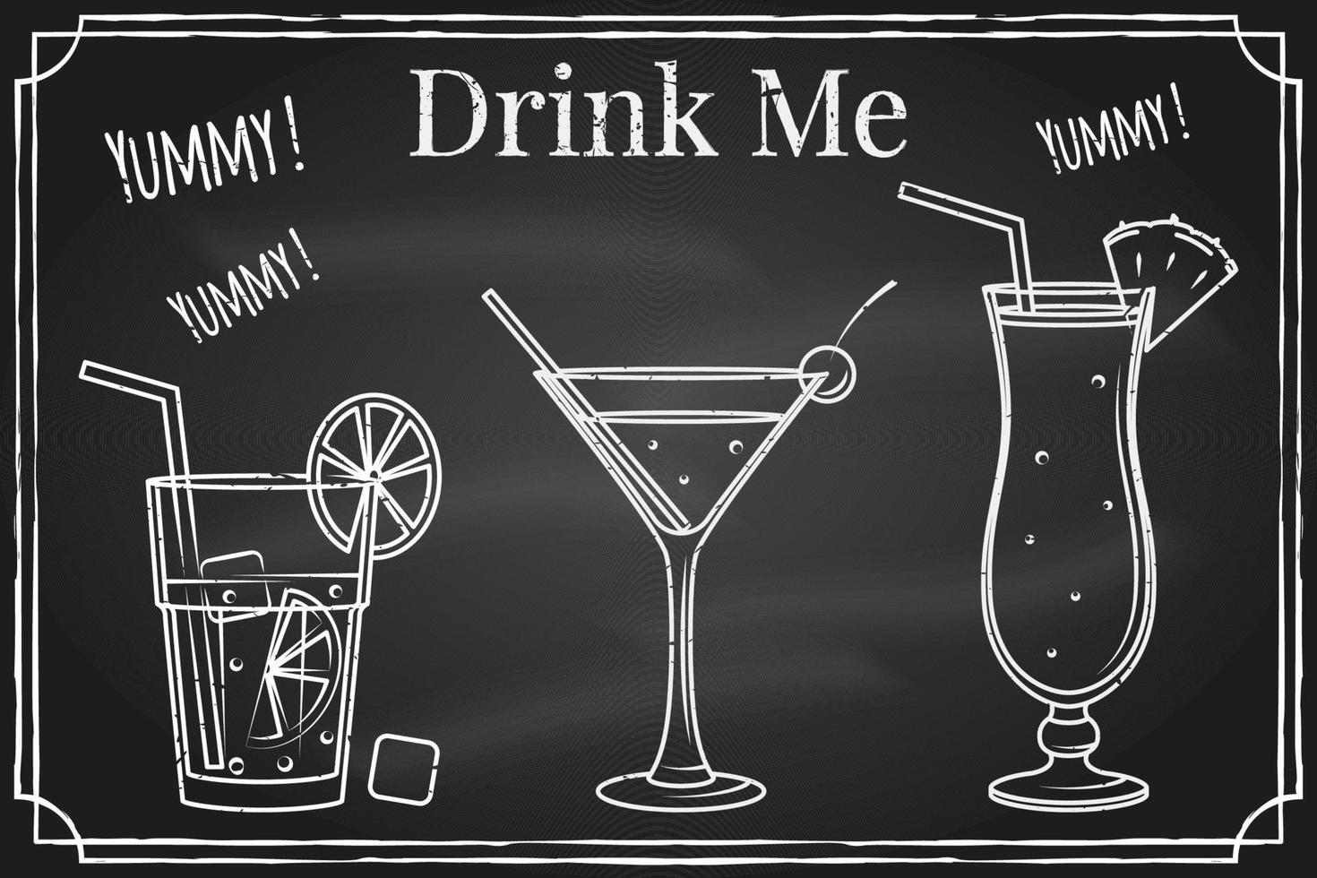 Set of cocktail icon. Drink me. Elements on the theme of the restaurant business. vector