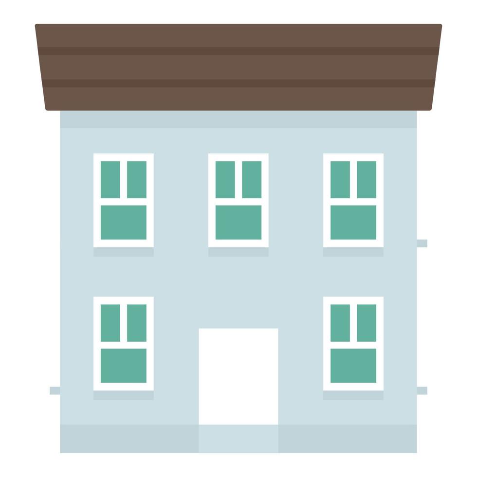 Blue city house icon, flat style vector