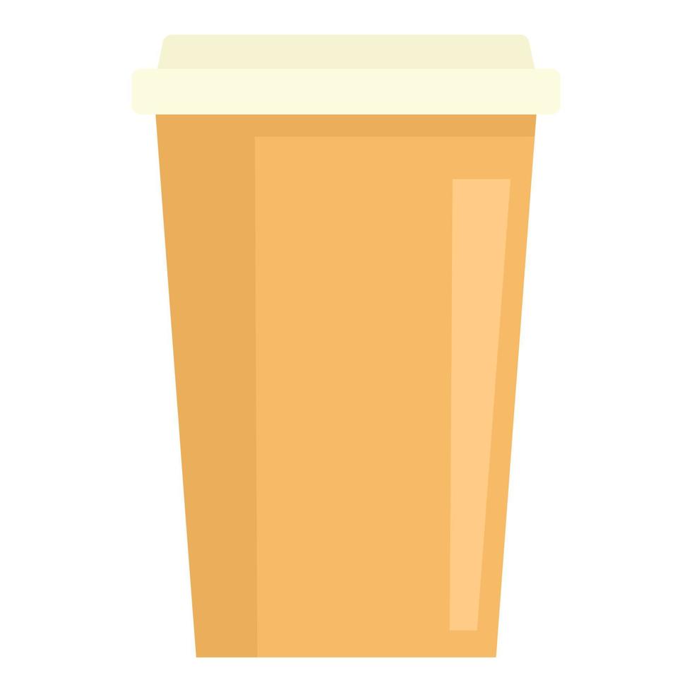 icono de taza de papel con leche, tipo plano vector