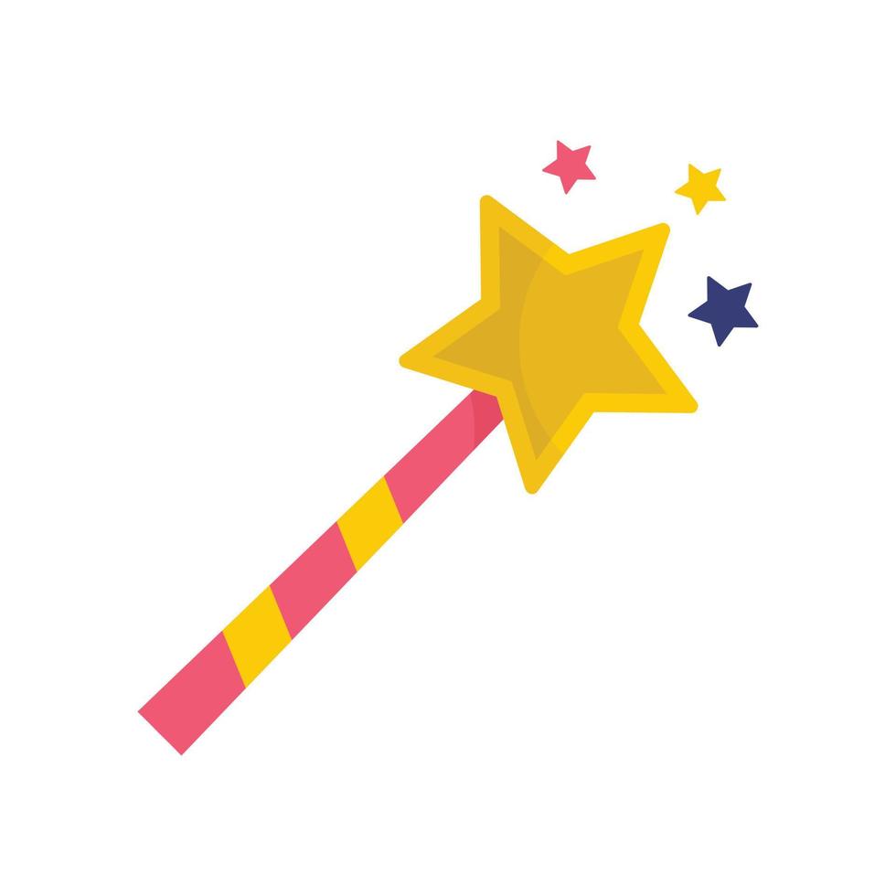Magic stick icon, flat style vector