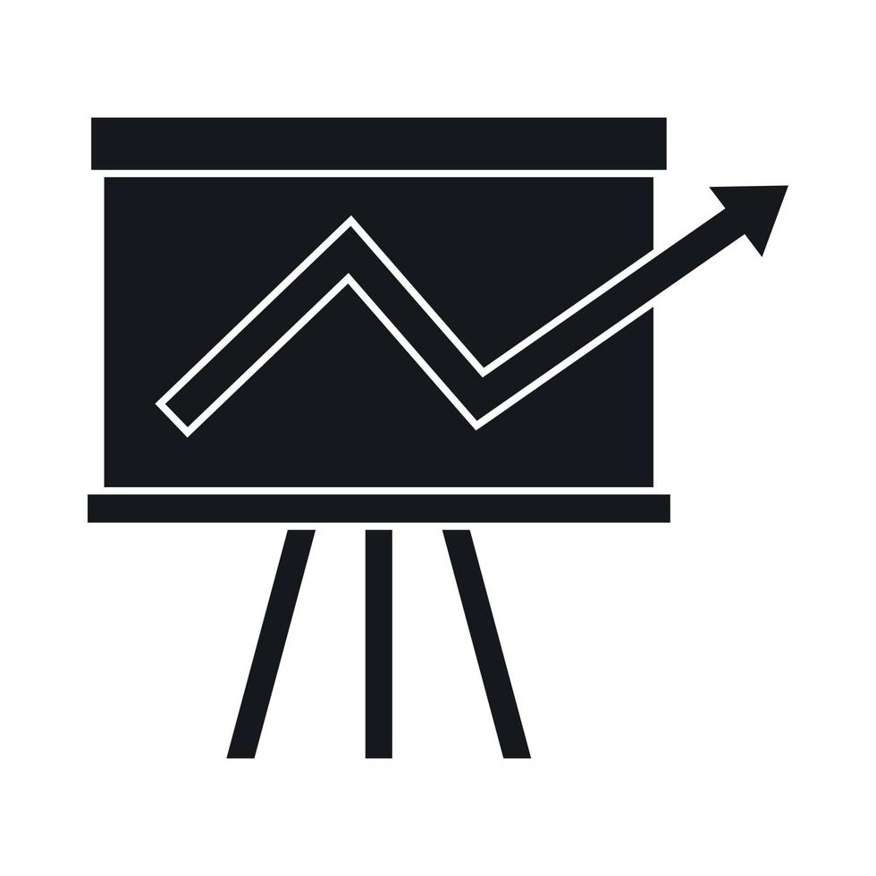 Flip chart with statistics icon, simple style vector