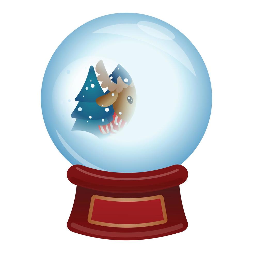 Shiny snowglobe icon, cartoon style vector