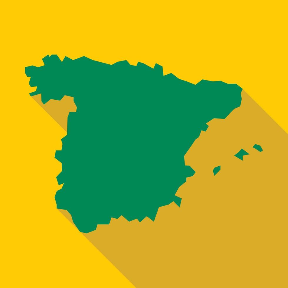 Map of Spain icon, flat style vector